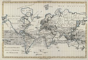 Map of the World using the Mercator Projection, from 